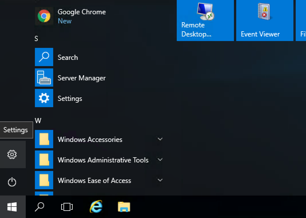 Settings Windows